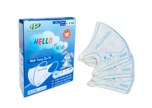 Khẩu Trang Em Bé Hello KIDS - 3D ( Màu Xanh - 10 Cái/Hộp )